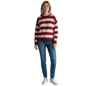 Tilt Y2K Red and Cream Striped Sweater